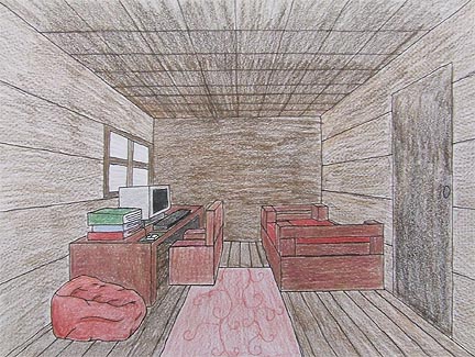 Project ART-A-DAY: Lesson: Linear Perspective MONSTER ROOMS!